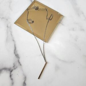 Necklace minimalist bar industrial exaggerated long chain y2k